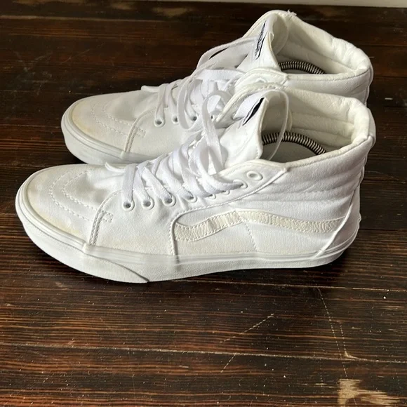 Vans High Top White Mens 8 Womens 9.5 - Picture 3 of 7